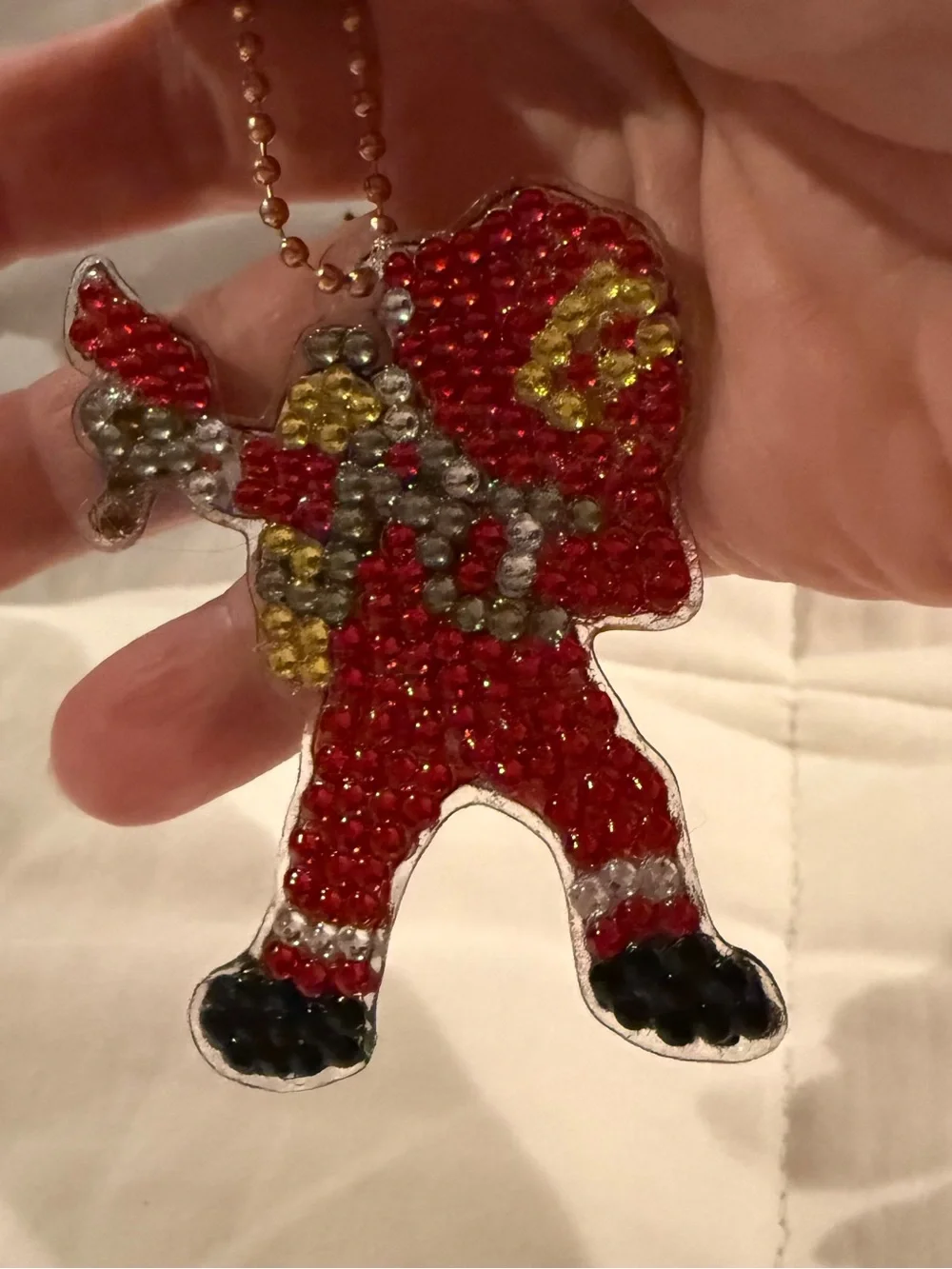 Red Rhinestone Fireman Key/Bag Charm